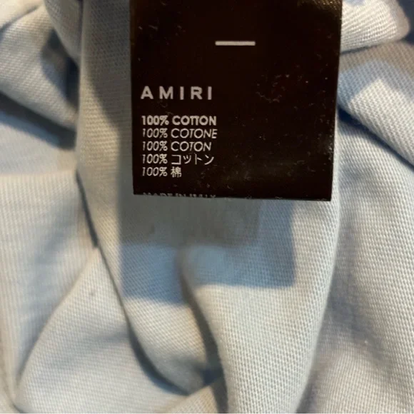 AMIRI 2023 Monogram Logo Blue Tshirt